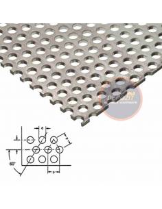 TABLA INOX PERFORATA 1.5MM 1000X2000 / RV 3.00-5.00